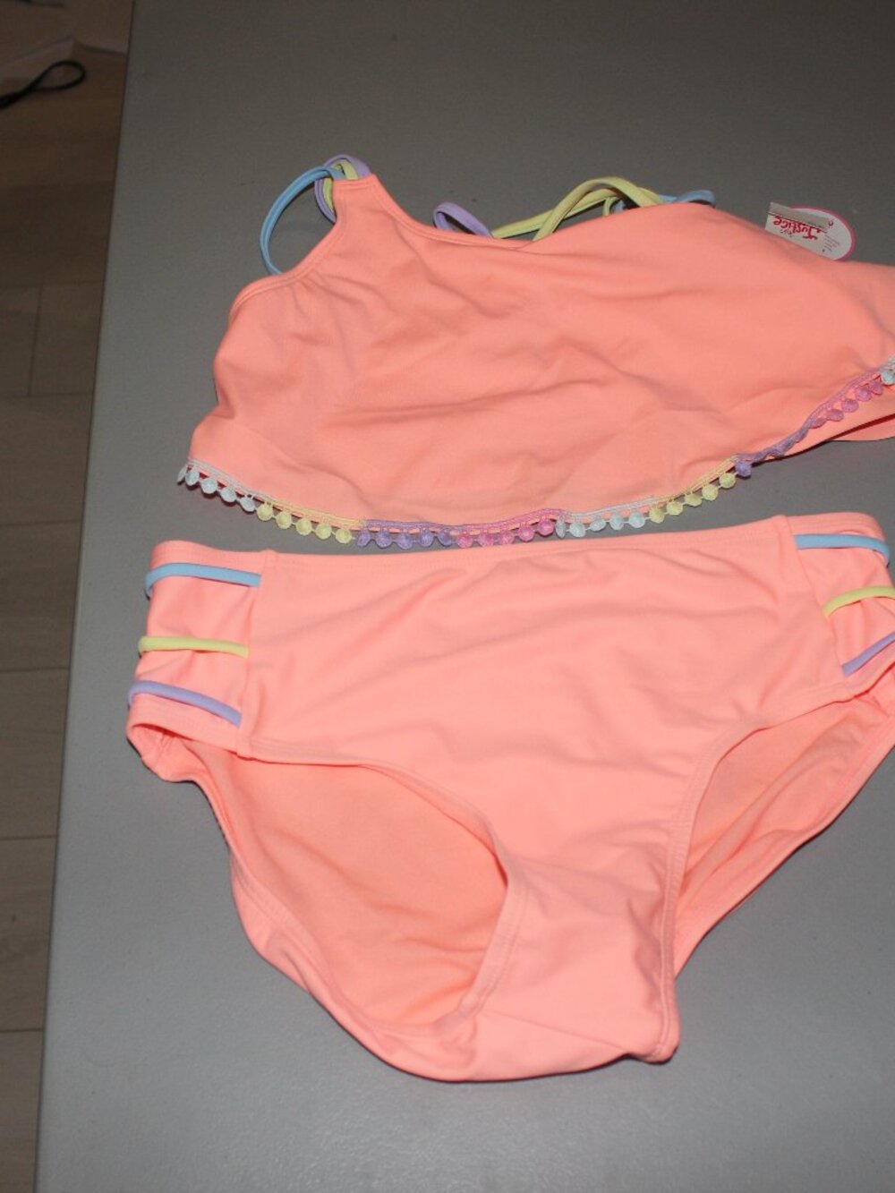 Orange 2 Pcs Justice Bikini Swimsuit Size 20
